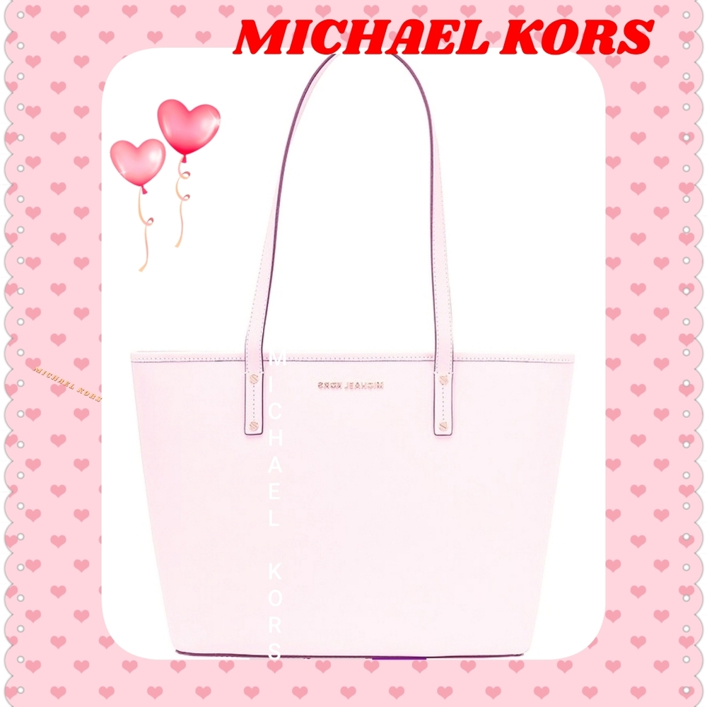 MICHAEL KORS LEATHER TOTE. PINK.